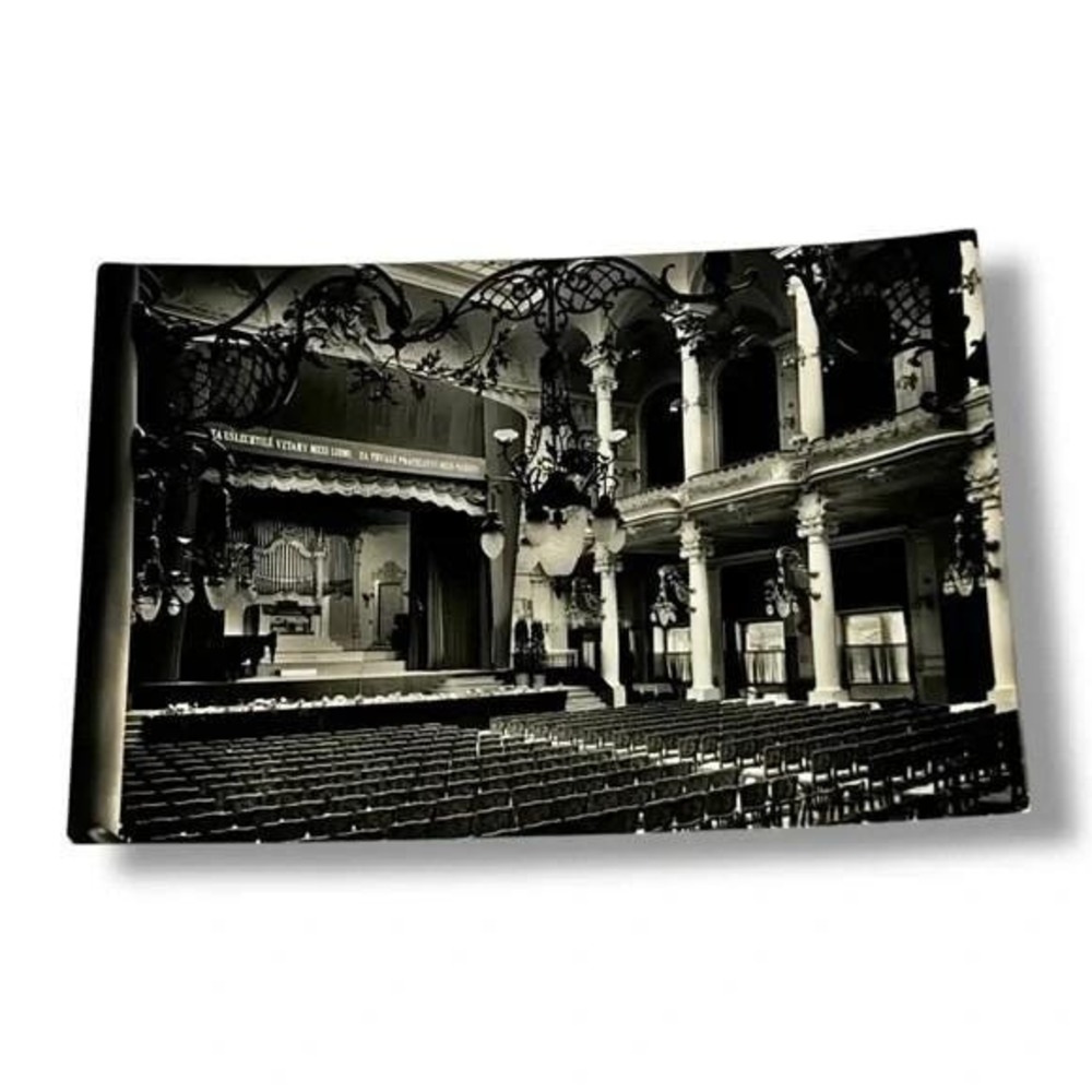 Postcard RPPC Grand Hotel Banquet Hall Karlovy Vary Cedok Czech Rep 4x6 C281